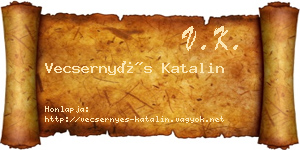 Vecsernyés Katalin névjegykártya